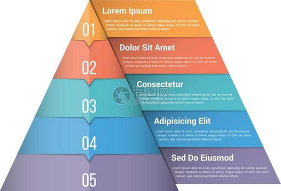金字塔成像图含有五个元素的金字塔成像模版矢量eps10插图图片