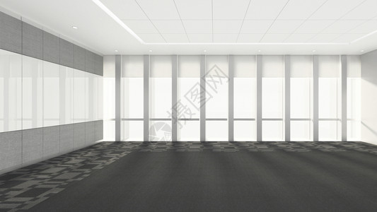 办公室司有窗户的空房间3d使室内空房间变成3d使办公室司有窗户的空房间变成室内3d使设计变成模拟插图办公室司有窗户的空房间模拟插图片