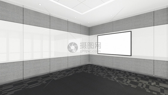 办公室司用空白屏的房间3d变假办公室司用空白屏的房间3d变白屏的房间3d变内部设计模拟插图办公室司用空白屏的房间3d变内设计模拟图片