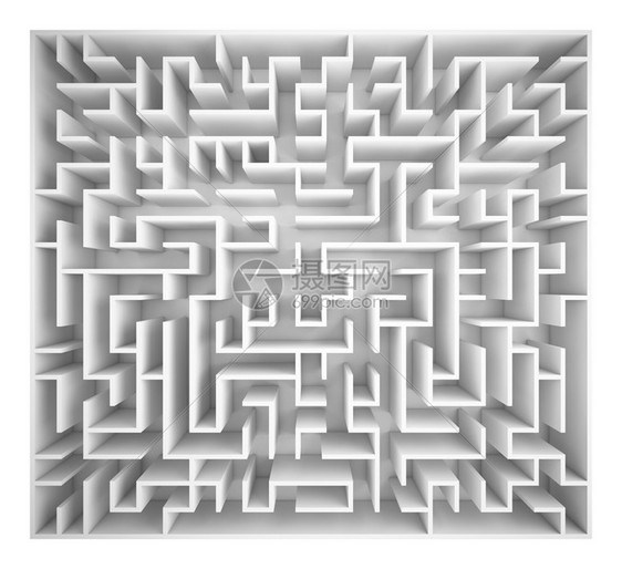 白色背景上孤立的Maze3d投影插图图片