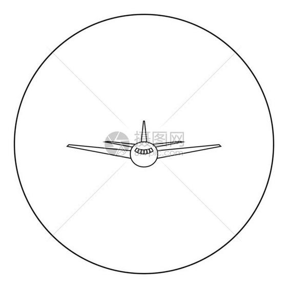 圆圈中的飞机矢量设计图标图片
