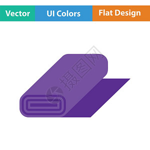 定制布滚动图标平面颜色设计矢量插图图片
