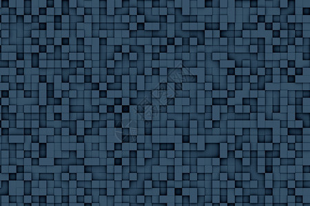 抽象暗蓝3d深微立方体背景设计模式深蓝色小立方体或盒子形状背景模式设计图片