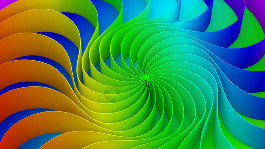 彩虹背景上的圆形3dab抽象旋转图解3d抽象圆形图解3d色彩多曲线形状彩虹背景上的圆形图片