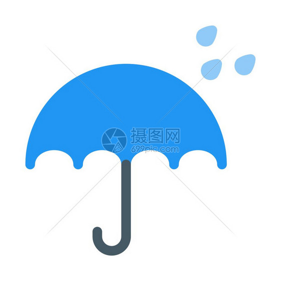 蓝色雨伞图标图片