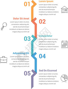 五步人口图表包含五个步骤或选项工作流程图矢量eps10插图的表模板图片