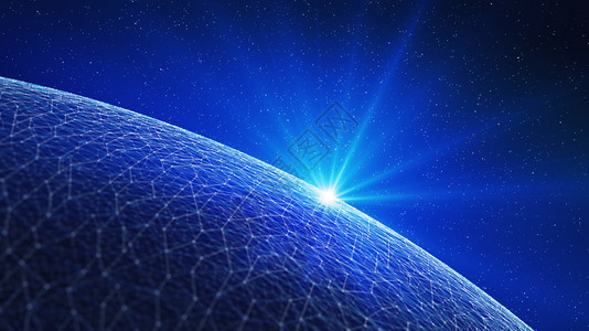 与网络连接线和恒星的地球与网络连接线和恒星的地球与网络连接线和星的地球与全业务的因特网技术概念与3d插图图片