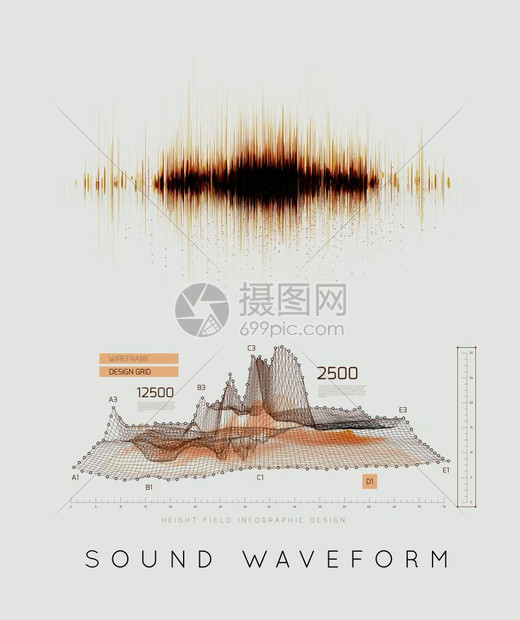 图形音乐平衡器声波浅灰色背景矢量插图形音乐平衡器浅灰背景图片