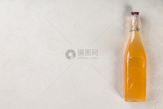 发酵自制饮料kombucha苹果醋平地复制空间发酵自饮料概念健康的生活方式图片