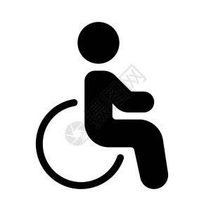 无障碍轮椅符号背景图片