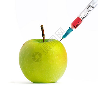 GMO绿苹果孤立的物体图片