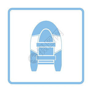 橡胶船的图标蓝色框架设计矢量插图图片