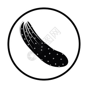 黄瓜图标细圆设计矢量图解图片素材