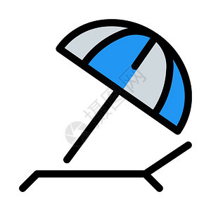 卡通沙滩遮阳雨伞图标图片