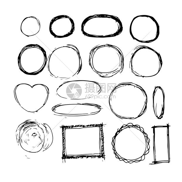 手画墨草线框架