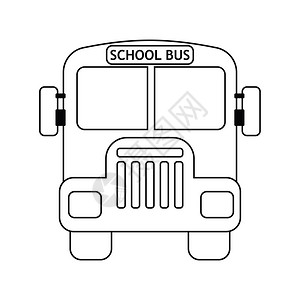 校车图标细线设计矢量插图图片
