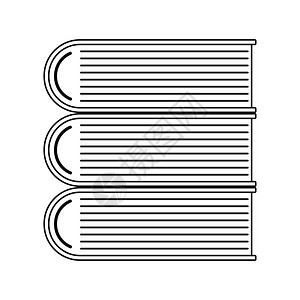 书的堆叠图标细线设计矢量插图图片