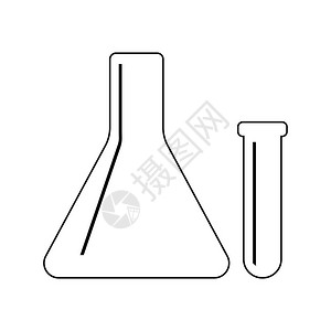 化学灯泡图标薄线设计矢量图解图片