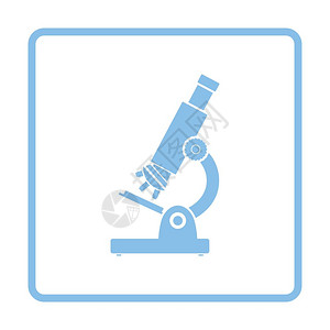 学校显微镜图标蓝色框架设计矢量图解图片