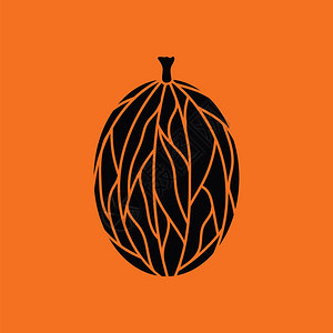 Goooseberry图标橙色背景黑矢量插图图片