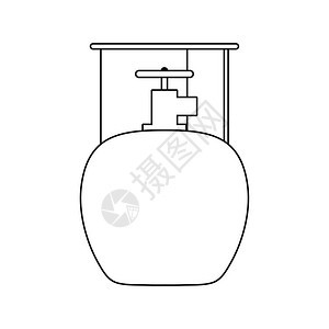 露营气体容器图标薄线设计矢量图示图片