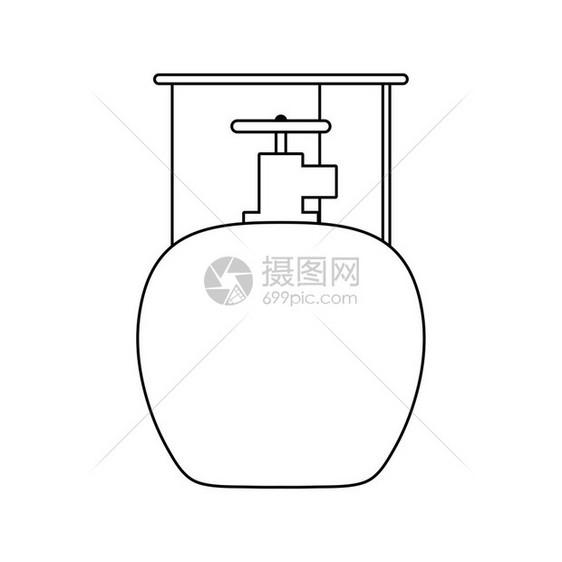 露营气体容器图标薄线设计矢量图示图片