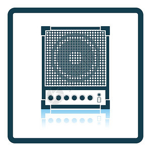 音频监视器图标阴影反射设计矢量插图图片