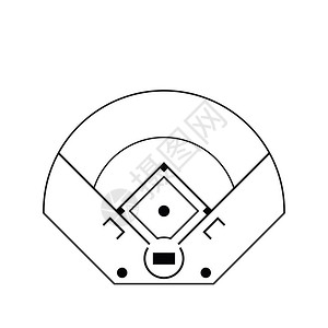 棒球场空中观察图标细线设计矢量图解图片