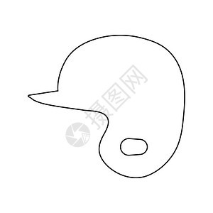棒球头盔图标薄线设计矢量插图图片
