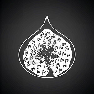 Fig水果图标白色黑背景矢量插图图片