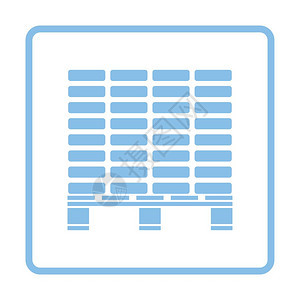 建筑托盘图标蓝色框架设计矢量插图图片