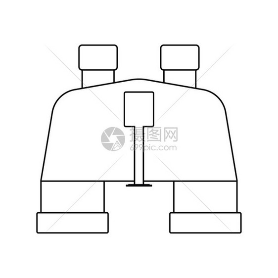 双筒望远镜图标细线设计矢量插图图片