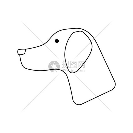 提示狗的图标细线设计矢量插图图片