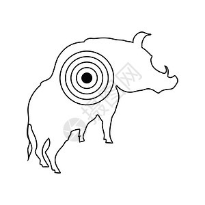 野猪环形图示与目标薄线设计矢量插图图片