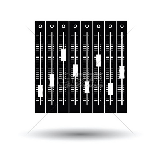 音乐平衡器图标白色背景带有阴影设计矢量插图图片