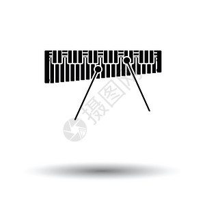 Xylophone图标白色背景带有影子设计矢量插图图片