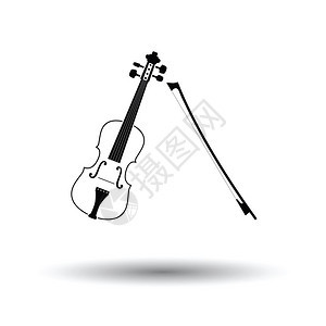 Violin图标白色背景带有影子设计矢量插图图片