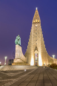 雷克雅未大教堂冰岛日落图片