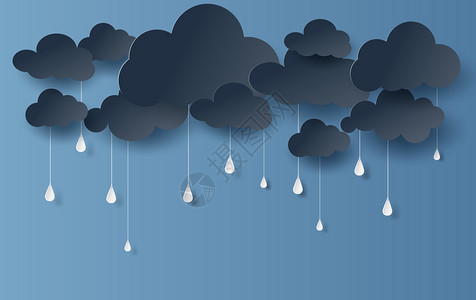 云和雨季纸艺背景图片