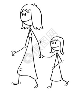 母亲与女儿一起行走并握着她的手卡通母亲与女儿一起行走并握着她的手卡通母亲与女儿一起行走并握着她的手卡通图片