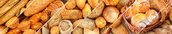全景的新鲜面包产品宽版图片
