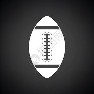 美国橄榄球图标黑色背景和白矢量插图图片