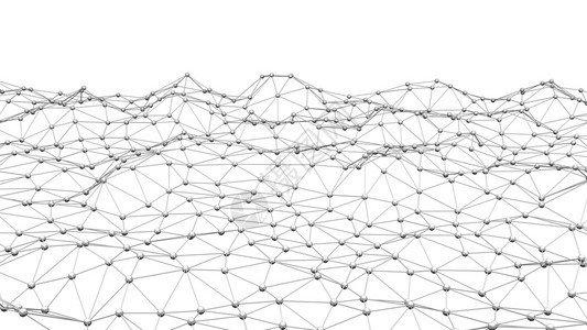 数字据和网络连接三角线和白背景技术概念领域3D抽象图解图片