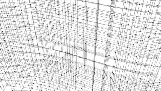 数字据和网络连接三角线和白背景技术概念领域3D抽象图解图片