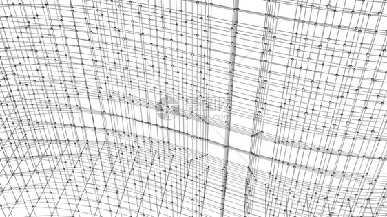 数字据和网络连接三角线和白背景技术概念领域3D抽象图解图片