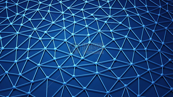 数字据和网络连接三角线和蓝色背景技术概念领域3D抽象图解图片