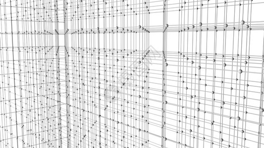 数字据和网络连接三角线和白背景技术概念领域3D抽象图解图片