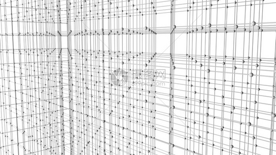 数字据和网络连接三角线和白背景技术概念领域3D抽象图解图片