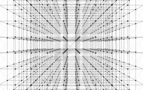 数字据和网络连接三角线和白背景技术概念领域3D抽象图解图片