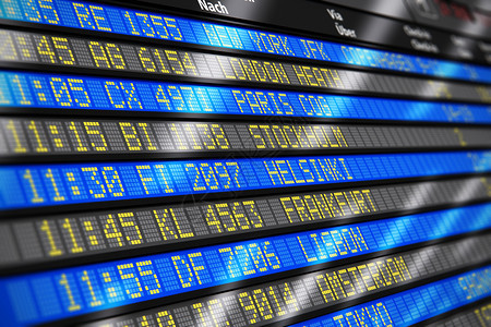创造抽象商业旅行和航空运输概念机场起飞和抵达板机航班时间表图片